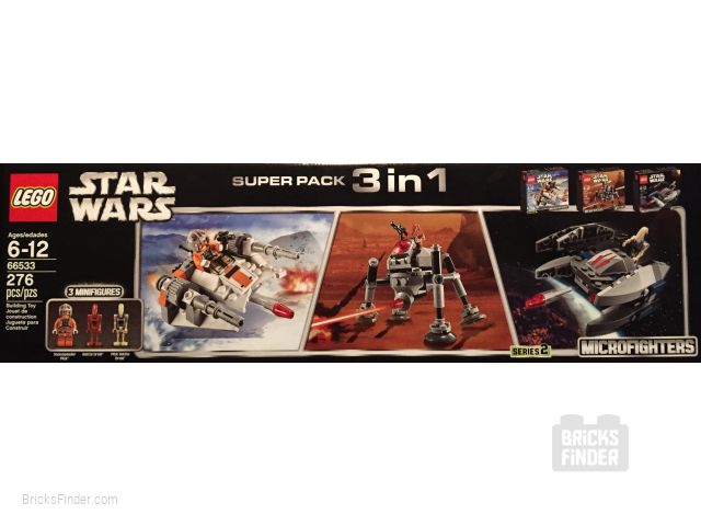 LEGO 66533 Microfighter 3 in 1 Super Pack (75073 + 75074 + 75077) Box